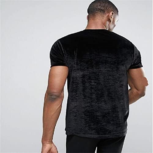 2023 година Нов манс кадифе велур моден хип хоп тенок едноставни кратки ракави маички трендовски маици мажи мажи
