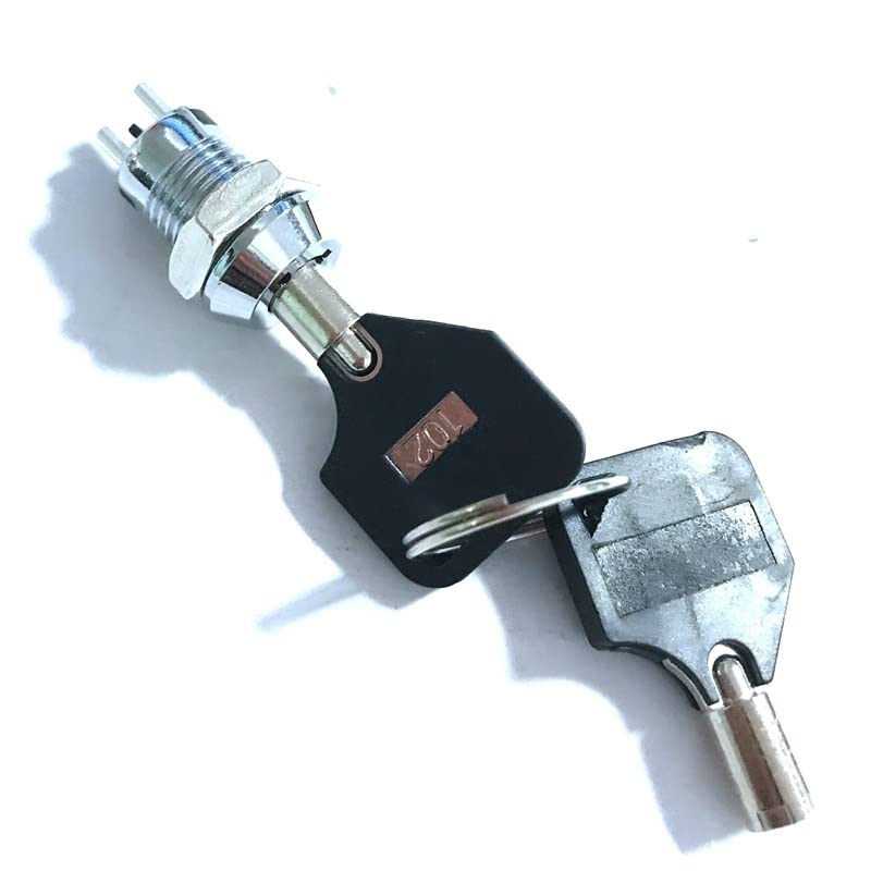 Преклопник за метал со метал од 1 парчиња 12мм 250V Вклучен/исклучен прекинувач за заклучување ks Електричен клуч Ротационен прекинувач со клучеви