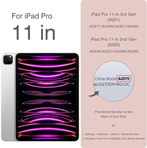 Магнетен Ipad Pro 11 Случај, Надградба На Паметно Фолио за iPad Pro 11 4/3/2 Gen 2022/2021/2020, Трифолд Штанд Случај, Автоматско Спиење/Будење,