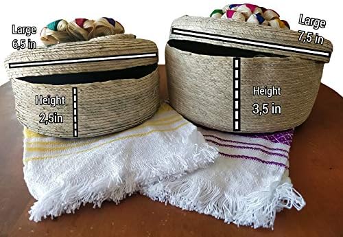 2 пакувања Tortilleero & Pancake Handwoven Basket & Handloumed tortilla крпа 2 пакет потопло чувар пакет палма мексиканска уметност.