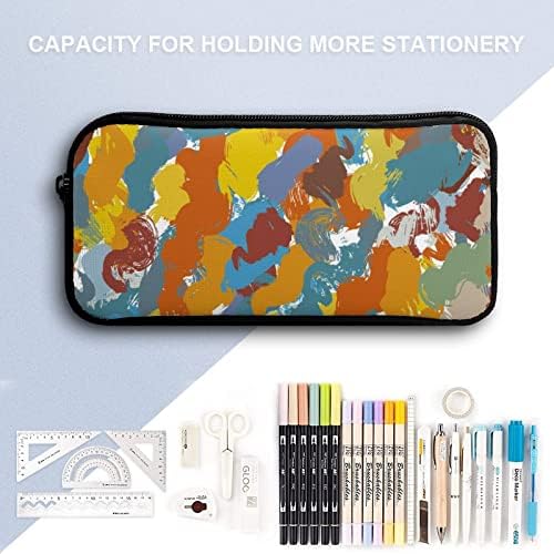 Апстрактна стил Уметнички образец за молив со молив со висок капацитет, торбичка за шминка за торбичка за шминка YHO дизајн за канцелариско