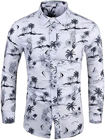 2023 Нова машка лабава шарена кошула плус големина модна обична кошула со долги ракави кошули со целосен ракав мажи мажи