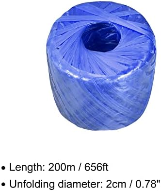 Rebower Polyester најлон јаже [за пакување во пакување на домаќинства DIY] -200m / 656ft / 1roll Пластика, сина