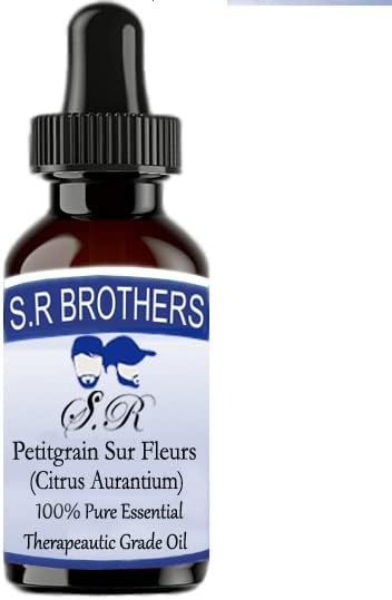 S.R браќа petitgrain sur fleurs чисто и природно есенцијално масло со капнување со капнување 30 ml