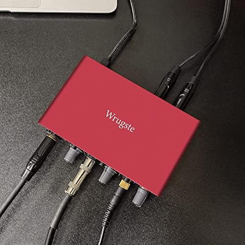Wrugste USB аудио интерфејс Solo+48V Phantom Power за компјутерски снимање Подкастинг и приклучок за стриминг и играње на бучава без бучава XLR