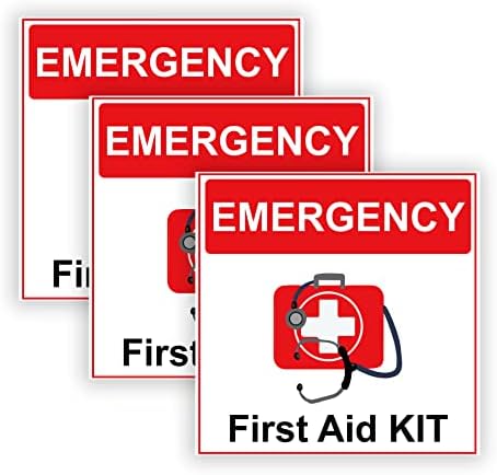 Налепница за прва помош 4 инчи етикети за безбедност на комплет за итна помош за 6 инчи 6 парчиња комплет за прва помош