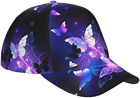 Позадина со ноќни пеперутки Бејзбол капа Snapback капа за мажи и жени со прилагодлива лента за глава, рамни капи.