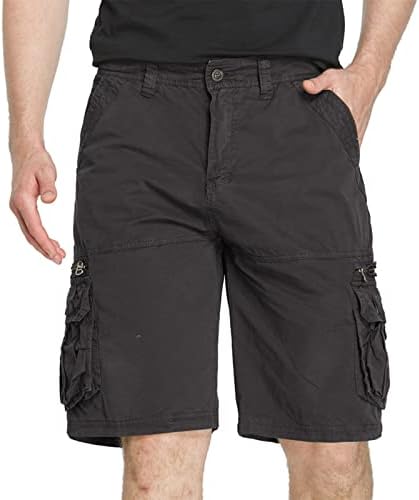 Машки работни шорцеви, машки карго шорцеви обични 5 инчи Капри шорцеви опуштени се вклопуваат со џебови