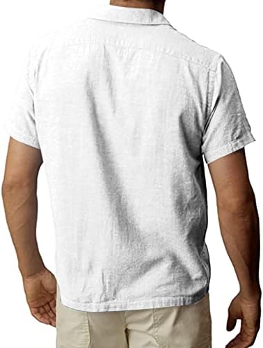 Летни машки маици Мажи модна обична врвна кошула со цврста боја џеб со сингл кошула памук и рајон