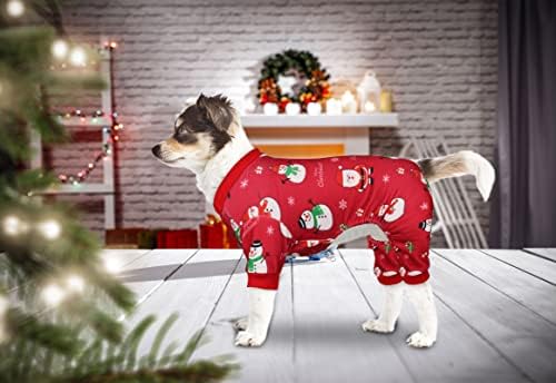 Куче Божиќ пижами снежен човек кучиња облека кучиња костуми куче pjs истегни смешни кучиња костуми кучиња облека кучиња пижами за