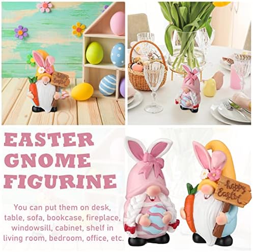Chunful 2 парчиња Велигденски гноми украси Велигденски зајаче Гноми симпатична пролет шведска том gnomes смола gnome фигурини