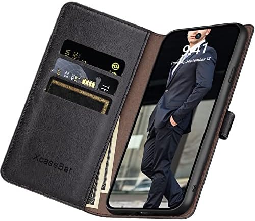 XcaseBar За samsung Galaxy S23 5G паричник случај со xcasebar rfid Блокирање Q Држач За Кредитна Картичка, Flip Фолио Книга стп Кожа телефон