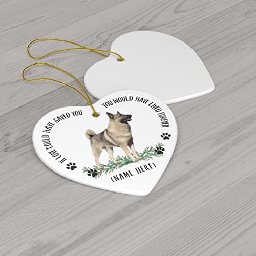 Персонализирано име Норвешки Елхунд Греј кучиња подароци 2023 украси за новогодишна елка - Ако loveубовта можеше да ве спаси