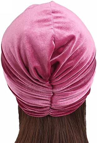 Velvet Turban Chemo Beanie for Woman, претходно врзана капаче за завиткување памук памук Индија за рак пациент