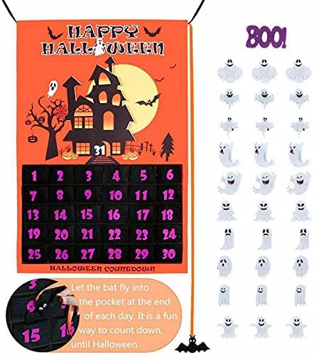 Календар за Одбројување на Календарот за Доаѓање на ноќта На вештерките Со Одвојливи Духови За Домашна Училница Рачно Изработен Ѕид