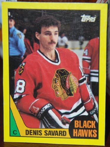 1987-88 Топс Денис Савард N Чикаго Блек Хокс кутија дно NHL хокеј картичка