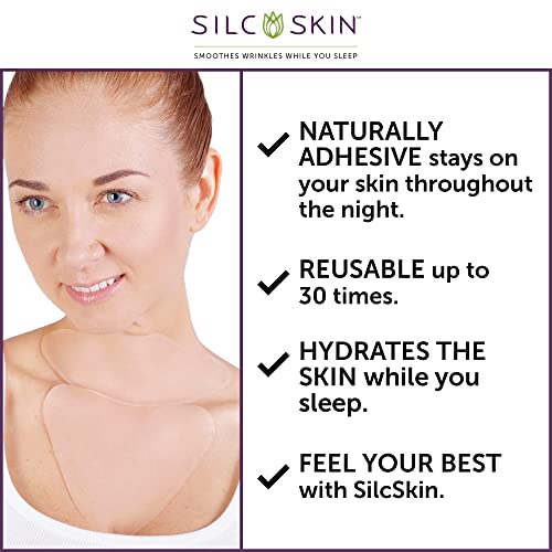 Пакет за нега на градите и вратот на Silcskin - Содржи 1 подлога за деколет, 1 колетска подлога и средство за чистење на кожата - помага при брчки