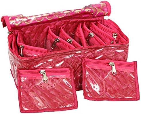 Кутија за накит на ткаенини Кубер Индустри со 10 транспарентни торбички -kubmart2968