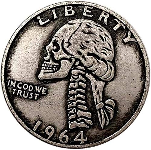 1964 година Американски череп антички сребрена комеморативна монета колекционерска монета врежана подароци за копирање на медали