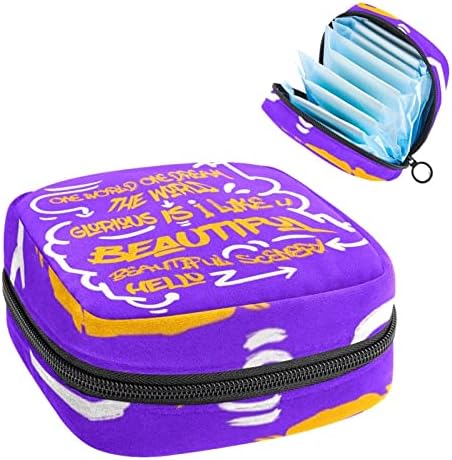 Санитарна торба за складирање на салфетки шарени букви менструална торба за држач за период на мирување со патент за тинејџери