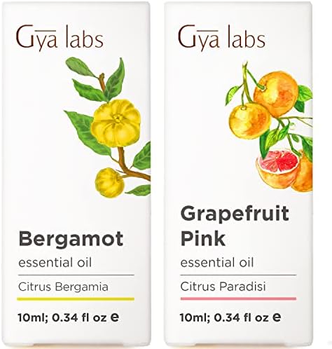 Бергамот масло за раст на косата и есенцијално масло од грејпфрут за сет на дифузер - чисто терапевтско одделение за есенцијални
