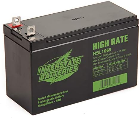 Меѓудржавни батерии 12V 9AH со висока стапка на батерија запечатена олово киселина за полнење SLA AGM Generac генератори, 0G9449,