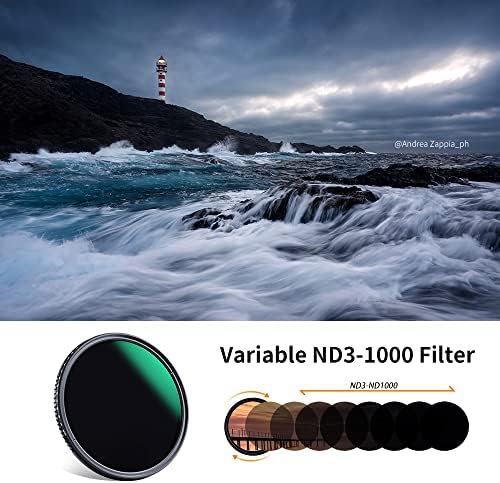 K&засилувач;F Концепт 58mm Променлива ND3-ND1000 ND Филтер Филтер За Леќи Со Неутрална Густина Со 24 Повеќеслојни Премази За Објективот