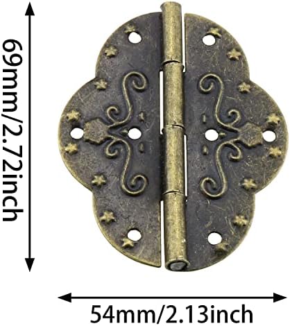 Античка декоративна шарка е-излез 2 парчиња антички бронзено железо овално врежано шарки за дрвени кутии за накит, втиска шарка