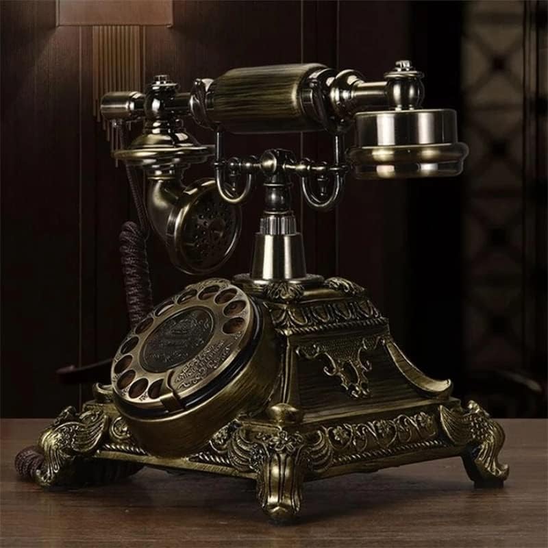 Кул Европски Антички Ротирачки Бирање Стариот Фиксен Телефон Ретро Домашен Старомоден Жичен Старомоден Фиксен Телефон