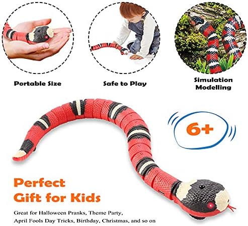 Интерактивни играчки за мачки змија, реална симулација лажна змија rattlesnake роботска играчка, автоматски разумни пречки и бегство,