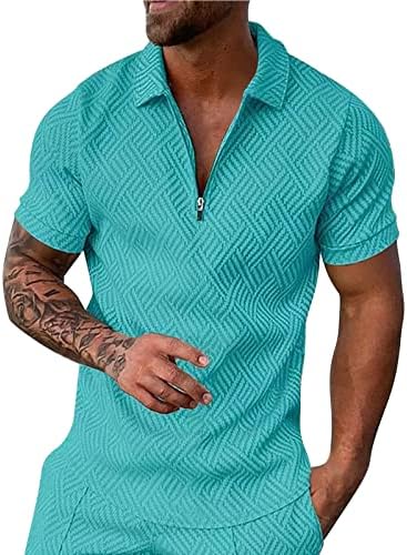Ruiruilico летни поло маици за мажи обични кратки ракави маички кошули поштенски врат лабав вклопуваат голф спортски полож тунични