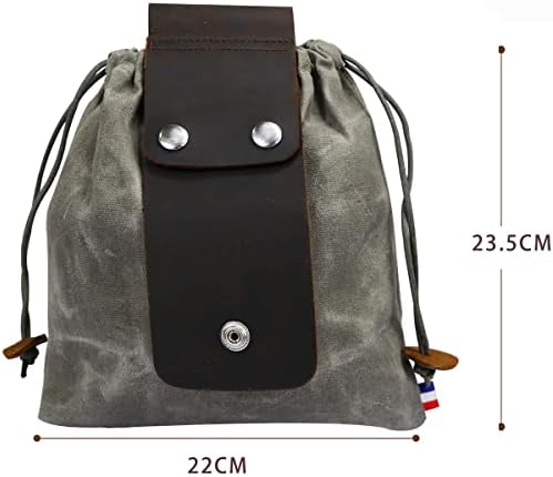 Восочена торбичка за стопирање на платно за пешачење, торбичка за половината на половината со колапс кожен појас со влечење и тока, повеќенаменска