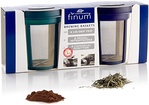 Finum Goldton Reusable Cafe Cafe и чај Инфузирање на корпа за приготвување мрежи и филтри, сет од 2 филтри со средна големина,