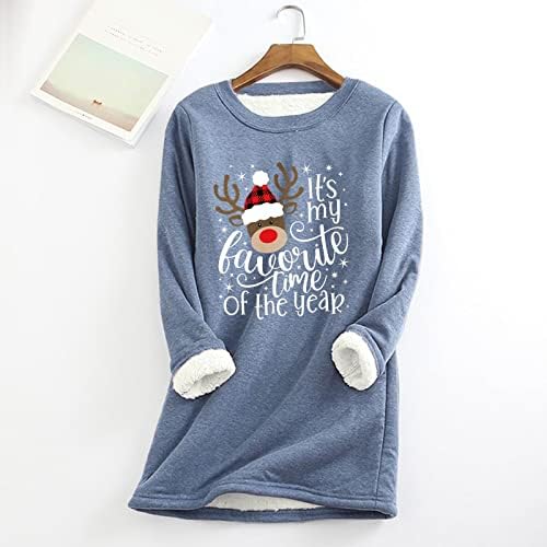 Womenените фустани џемпери графички џемпер лабава вклопена маичка облека Активно носење Божиќна улична облека трендовски пуловер