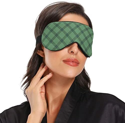 Унисекс спиење маска за очи зелено-вкрстено ноќно спиење маска за удобно око за очи за спиење