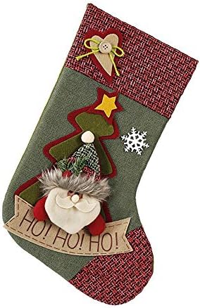 Божиќни декорации на Teerwere Божиќни украси поставени со торба за снежни работи Дедо Мраз Божиќни чорапи Класична декорација за дома Дедо
