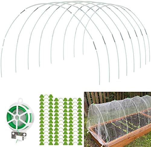 CJGQ Обратка за стаклена градина, градинарски обрач за подигнати кревети, градинарски растат тунел до 8 сет од 7 метри долга градина
