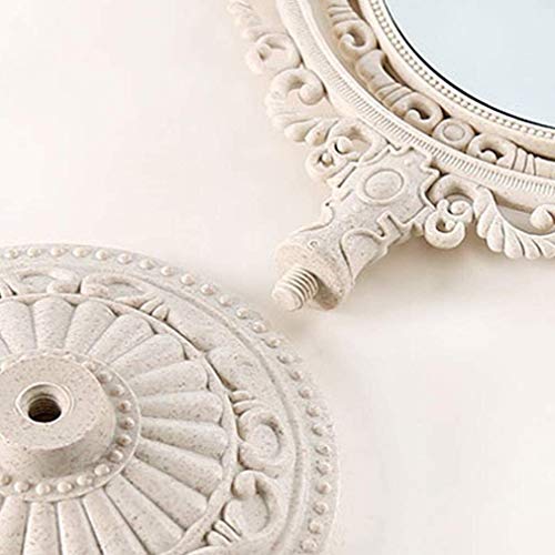 Огледало за шминка на Yuesfz, таблети Vanity Mirror двострано огледало, правоаголен облик на сребрен тон викторијански стил Vanity Mirror