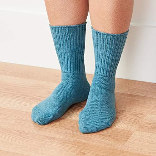 Меги на органите природни памучни памучни перничиња Чорапи за мажи и жени-еден пар со голема големина морнарица/природна/црна 10-13