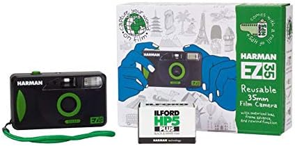 Илфорд Харман Моторизирана Камера За Повеќекратна Употреба Со Блиц и HP5+ 35mm 36-Филмска Ролна Со Експозиција