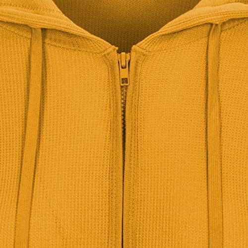Чист изглед женски вафли плетен термички памучен памук по поштенски качулка јакна од качулка