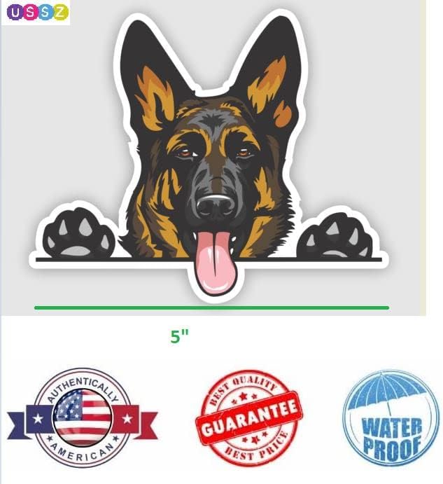 УСС Германски овчарски декларад - Смешно peиркање насмеано налепница за браник на кучиња за автомобил | Лаптоп | Комбе | Камиони