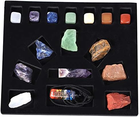 Комплет за заздравување на кристалниот камен на природна терапија Sunyik, 7 чакра суровини камења, полирани паднати камења, аметистична кристална