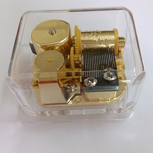 Fnly 18 Белешки Креативна ветерна акрилна пластика Транспарентна музичка кутија со движење со злато, во музичка кутија за убавина и theвер