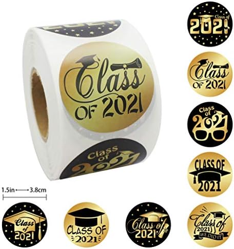 Абоофан за дипломирање етикети со етикети ролна класа од 2021 година налепници за заптивки за дипломирање за материјали за дипломирање