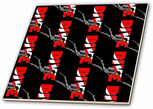 3дроза нуркачка шема на нуркач и црвено-бело знаме за нуркање. - Плочки