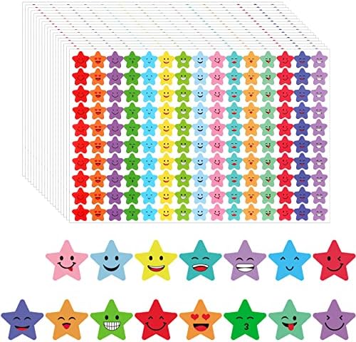6750 парчиња Ѕвезда Налепници 15 Дизајни Среќна Насмевка Лице Студенти Награда Табела Однесување Етикети ЗА САМОСТОЈНИ Занаети Бележник