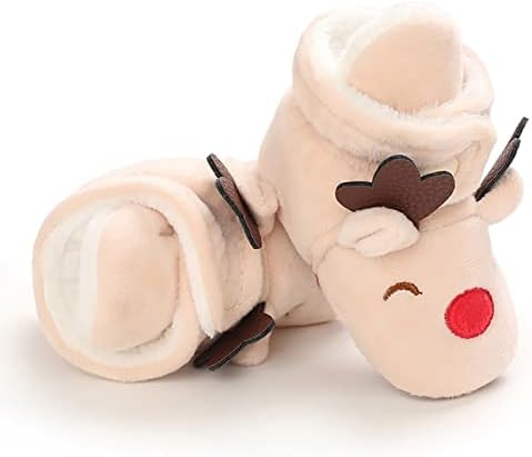 Божиќни Памучни Чизми За Бебиња Топли Памучни Чевли Меки Удобни Чевли За Затоплување На Новороденчиња Дома Чевли За Фустани За Мали Деца Девојки