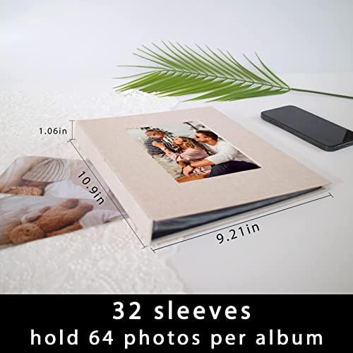 Шерих Фото албум 8x10 ЛЕН Книга со слики 26-страници албум има 52 фотографии со уметност презентација за складирање на слики или сертификати