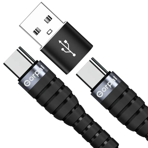 Кабел Gorphi 100W USB C, USB C до USB C Брзо кабел за полнење, [2023 Надграден кабел + USB-A адаптер], тип C до тип C кабел Брзо
